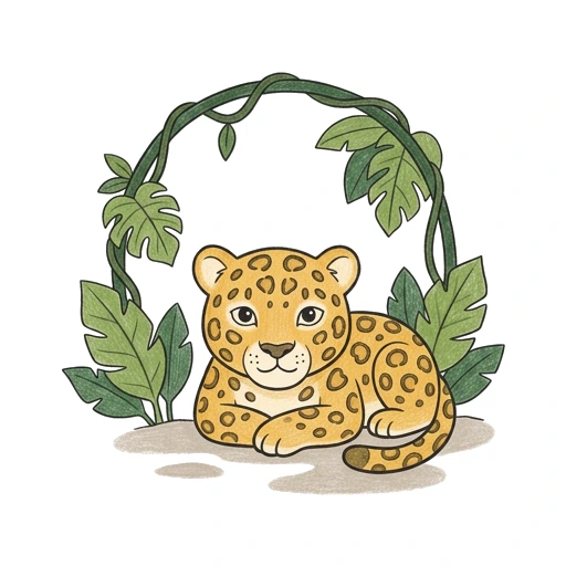 Jaguar Rainforest Vine, colored example