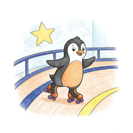 Penguin Roller Rink, colored example