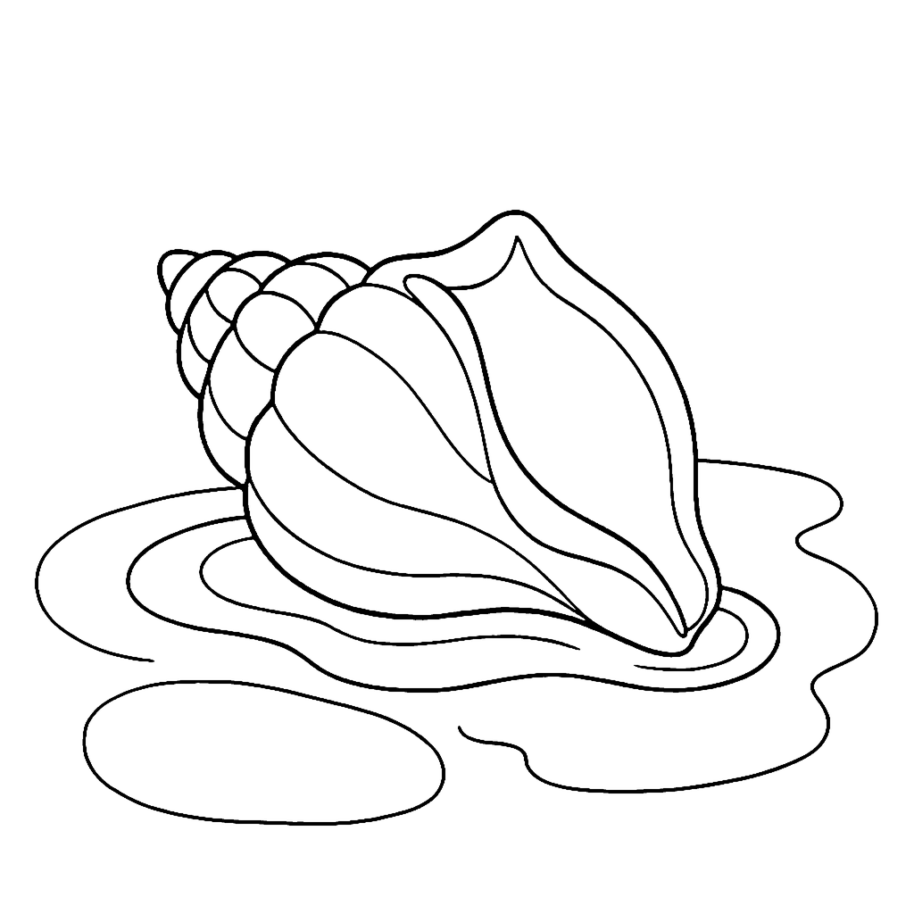 Seashell coloring page: Shell Tide Pool, outline to print