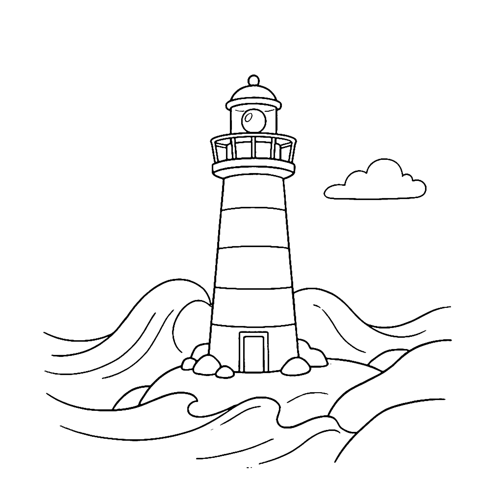 Lighthouse Beacon coloring page outline